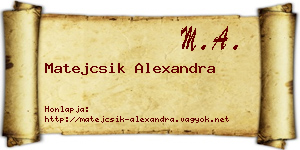 Matejcsik Alexandra névjegykártya